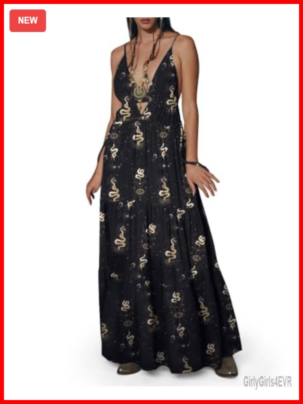 Women's Cotton Maxi Dress Sleeveless V-Neck A-Line Flowy Summer